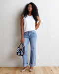 Mid-Rise Wide Stripe Jeans