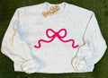 Bow Yarn Embroidered Sweatshirt